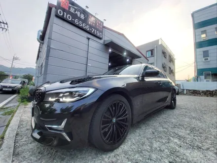 휠 기스 복원, 유광블랙 분체 휠도색, 블루 우레탄 캘리퍼도색 대전 휠로세움 (BMW G20 3시리즈 럭셔리 18인치) / 대전 중구 안영동