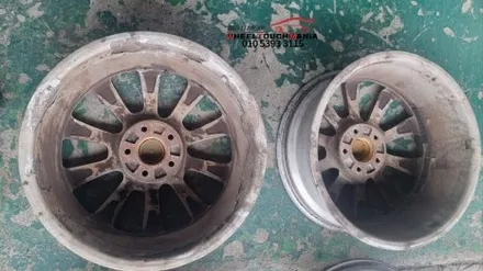 SAAB 17인치 순정휠 복원작업[SAAB휠복원][순정휠복원][올드카복원][포천휠수리][포천휠복원][순정휠도장][포천휠도장][휠도색] / 포천시 가산면