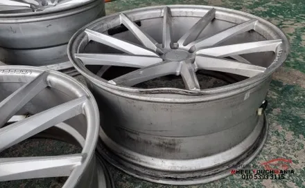 보센 VOSSEN cvt 22인치 굴절복원 작업 및 블랙유광 도장복원: 포천휠복원 휠터치매니아 / 포천시 가산면