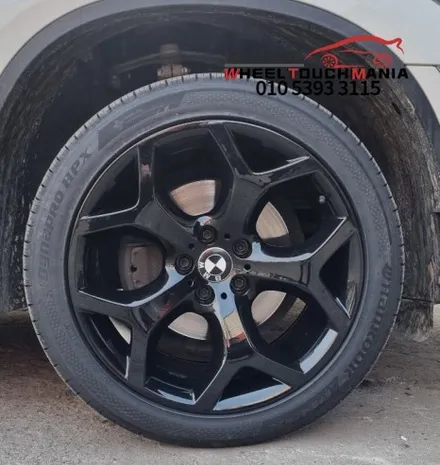 BMW X6 20인치 실버 순정휠 박리후 블랙유광 도장복원 작업: 포천휠도색복원 휠터치매니아 / 포천시 가산면