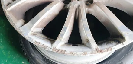 BMW순정휠 용접 복원 후 블랙 무광 도장 작업 / 포천시 가산면