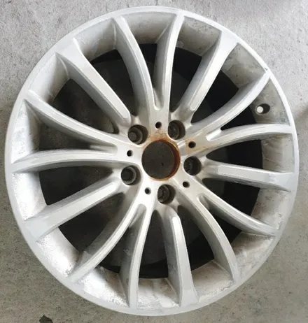 BMW순정휠 용접 복원 후 블랙 무광 도장 작업 / 포천시 가산면
