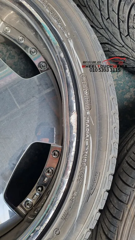 JEEP 22인치 콰트로 3피스 크롬휠 박리작업후 스퍼터링 크롬도장작업[포천휠수리][포천크롬휠복원][크롬휠박리][3피스크롬휠복원] / 포천시 가산면