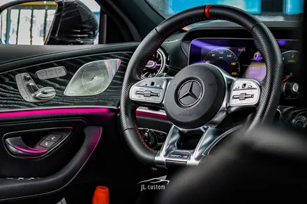 벤츠 CLS 450 AMG 스티어링 휠 교체 시공 / R버튼 활성화 / 제이엘커스텀 / 하남, 강동, 송파