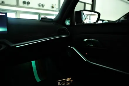 BMW 튜닝 3시리즈 통풍시트, 크리스탈 기어봉, 회오리 풀커버, 스피커 교체 시공 / 하남, 강동, 송파