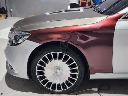 메르세데스 벤츠 전기형 W222 S-Class 350d, 후기형 마이바흐 신형개조 컨버전 이후 전체랩핑시공! 마이바흐상징 듀오(투)톤&코치라인까지! 랩핑은 경기도 일산 제이엔제이 / 고양시 성석동