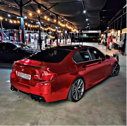 BMW F10 528i 순정 지중해블루 도장에서, 화려한 레드 크롬 전체랩핑! 이 모든것은 파주운정 제이엔제이컴퍼니에서! [서울랩핑,일산랩핑,김포랩핑,인천랩핑] / 고양시 성석동