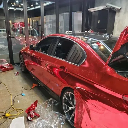 BMW F10 528i 순정 지중해블루 도장에서, 화려한 레드 크롬 전체랩핑! 이 모든것은 파주운정 제이엔제이컴퍼니에서! [서울랩핑,일산랩핑,김포랩핑,인천랩핑] / 고양시 성석동