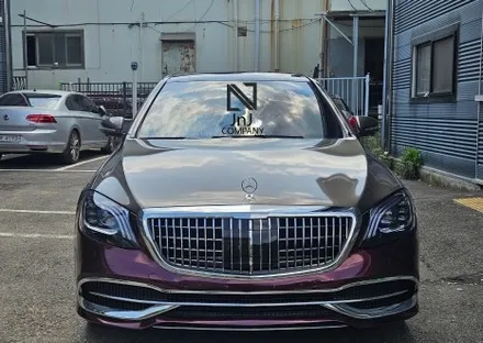 메르세데스 벤츠 전기형 W222 S-Class 350d, 후기형 마이바흐 신형개조 컨버전 이후 전체랩핑시공! 마이바흐상징 듀오(투)톤&코치라인까지! 랩핑은 경기도 일산 제이엔제이 / 고양시 성석동