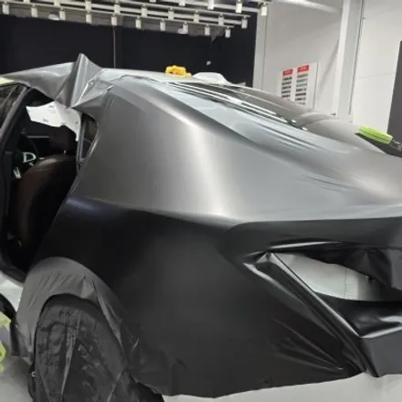 BMW i4 사틴블랙 전체랩핑시공 / 충남 천안