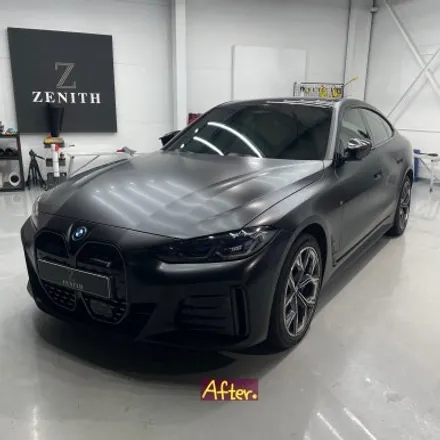 BMW i4 사틴블랙 전체랩핑시공 / 충남 천안