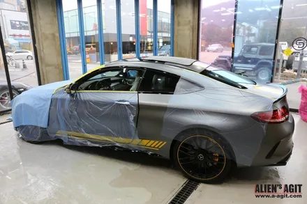 메르세데스 AMG C63 쿠페 유리창 물들이기. / 성남시 분당구 운중동