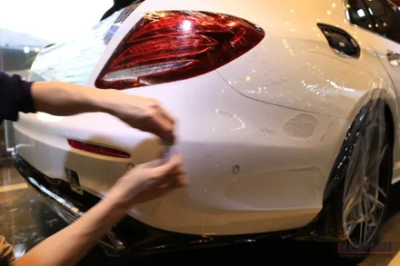 메르세데스 AMG E63 AMG 화이트 프리마X PPF 와 포인트 랩핑 / 성남시 분당구 운중동