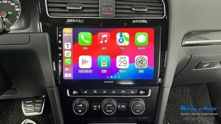 폭스바겐 골프 MK7 10인치 안드로이드 올인원 카나로 X PLUS, 국산 후방카메라 설치