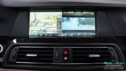 BMW 520d(F10) 아틀란 3D 터치 네비게이션 매립 & 순정 HUD 연동 / 경남 창원 마산 수입차 BMW 터치 네비 매립 전문 / 경남 창원