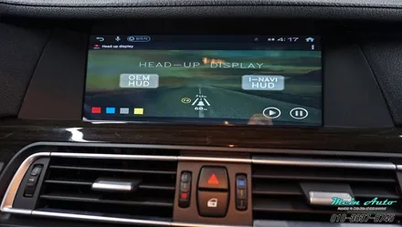 BMW 7시리즈(F02) 750Li  터치 네비게이션 아이나비 X1 큐브 & 순정 HUD 연동 작업 / 경남 창원