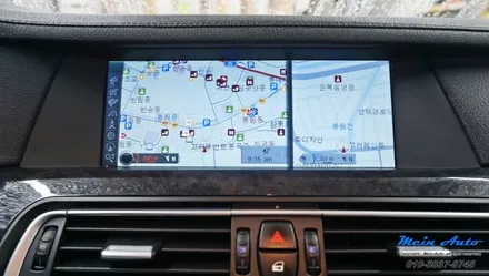 2009년 BMW 740Li(F02) JY-Z1 아틀란 셋탑 네비게이션, 순정 HUD 연동, 순정 후석 모니터 연동 / 경남 창원