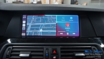 BMW 5시리즈(F10) 528i 아이나비 Z5000Plus 블랙박스, 풀 스크린 고화질 애플 카플레이 모듈 설치 / 경남 창원
