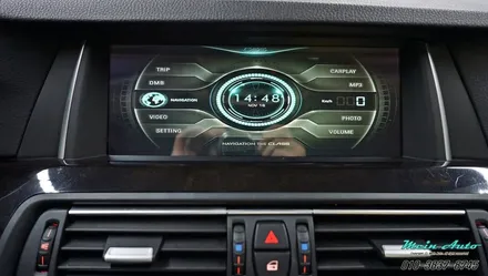 BMW 5시리즈(F10) 528i 아틀란 3D 터치 네비게이션 매립, 순정 HUD 연동하기 / 경남 창원