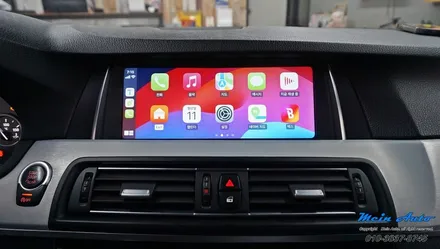 BMW 5시리즈(F10) T맵, 카카오 내비 사용 멜론, 유튜브 음악 감상 유무선 애플 카플레이 & 안드로이드 오토 설치