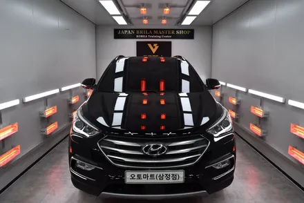 김해브이쿨썬팅전문점 오토마트 DM 싼타페 브이쿨썬팅 K14+K28 (루마썬팅 필름제거) 시공, 명품 유리막코팅 브릴라 (레드라인)시공기 / 김해시 삼정동