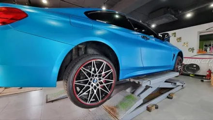 【케렌시아카 자동차튜닝샵】BMW3시리즈 휠튜닝/휠가드/휠스크래치/휠보레19인치 레드장착/휠도색대체/휠복원대체/강남/송파/강동/하남/위례/문정/성남~ / 서울 송파