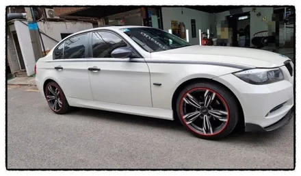 ●BMW 수입차 휠프로텍터 휠보레/18인치 레드장착/휠긁힘/휠가드/휠보호/휠도색대체/휠튜닝/강남/송파/강동/하남/오금/거여/문정/성남/가락/잠실~자동차튜닝샵*케렌시아카! / 서울 송파