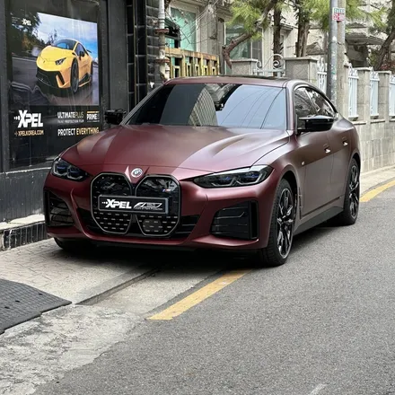 BMW i4 M50 Pro 어벤츄린 레드, 엑스펠 스텔스 PPF 로 무광 변신 / 서초구 서초동