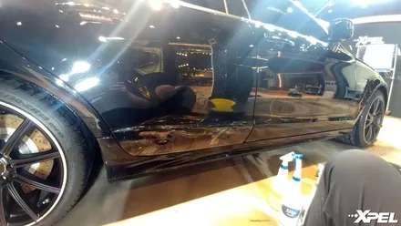 벤츠CLS63amg 접촉사고에 견디는 PPF. 엑스펠 본사 오토와우 / 서초구 서초동