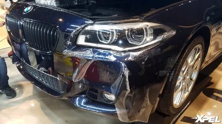 BMW 5시리즈 범퍼 사고 스크래치. 엑스펠 PPF 도장면을 완벽하게 보호했어요 / 서초구 서초동