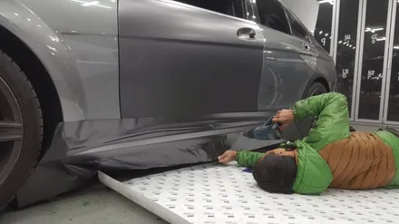 벤츠 C63 AMG 다크 그레이 전체 랩핑 - 원주 랩핑 / 원주시 무실동