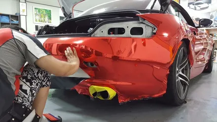 BMW Z4 레드 크롬 전체랩핑 / 원주시 무실동