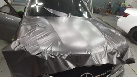 벤츠 C63 AMG 다크 그레이 전체 랩핑 - 원주 랩핑 / 원주시 무실동