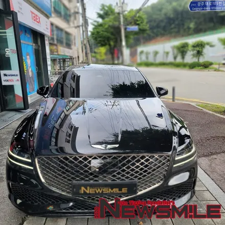 경기광주신차패키지, 제네시스 G80 차량 레이노 F95 팬텀2 썬팅 / 블랙박스 설치 / 광주 송정동