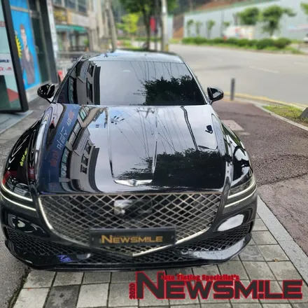 경기광주신차패키지, 제네시스 G80 차량 레이노 F95 팬텀2 썬팅 / 블랙박스 설치 / 광주 송정동