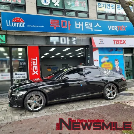 경기광주신차패키지, 제네시스 G80 차량 레이노 F95 팬텀2 썬팅 / 블랙박스 설치 / 광주 송정동