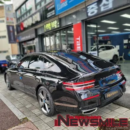 경기광주신차패키지, 제네시스 G80 차량 레이노 F95 팬텀2 썬팅 / 블랙박스 설치 / 광주 송정동
