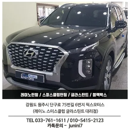 팰리세이드 썬팅 레이노S5 + 유니크300 2채널블랙박스