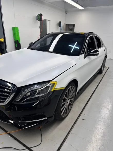 창원랩핑 벤츠 s 350d 싸틴화이트 전체랩핑 시공기 / 창원