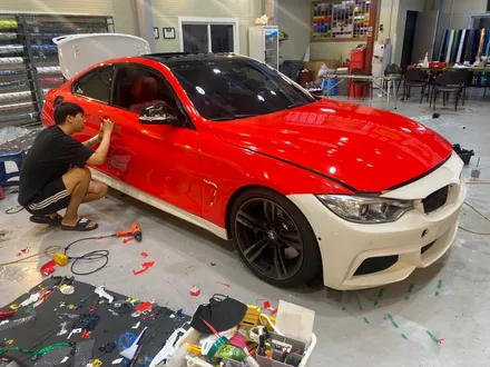 창원랩핑 강렬한 레드 BMW 435i 전체랩핑 시공기 / 창원