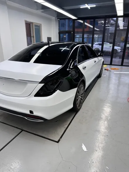 창원랩핑 벤츠 s 350d 싸틴화이트 전체랩핑 시공기 / 창원