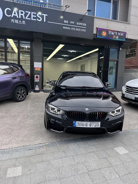 진해랩핑 bmw 420d 사고 수리 전체랩핑 블랙으로  변신 / 창원