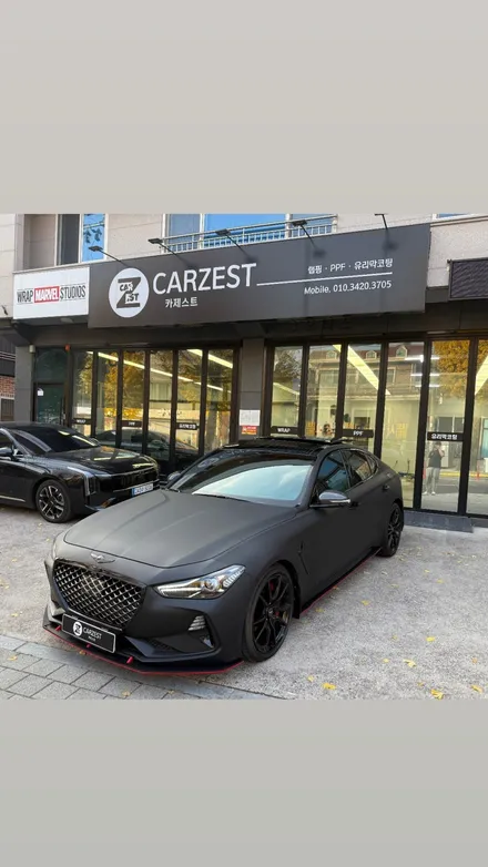 창원 G70 전체랩핑 겨울이니까 사틴블랙 / 창원 사림동