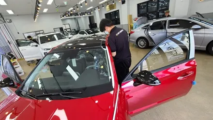 신차검수를 완료한 소나타 플레임 레드 / 김해시 어방동