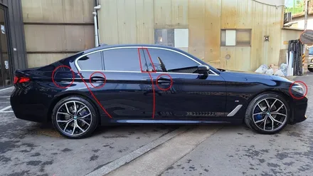 BMW 5시리즈 차량의 신차패키지 작업을 진행한 카스 김해점 / 김해시 어방동