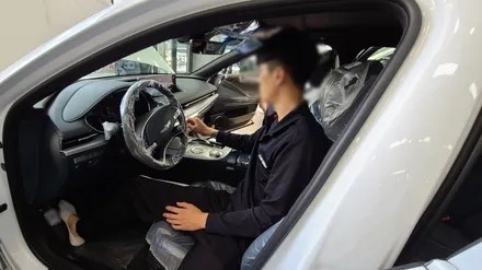 카스페이스에서 신차 검수를 진행한 제네시스 G80 / 김해시 어방동