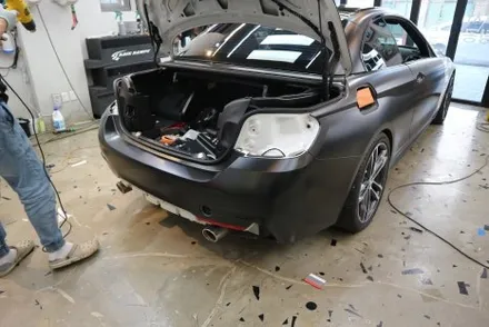 BMW F32 430iM 스포츠 쿠페 사틴 블랙 용인 전체 랩핑 시공 / 용인시 기흥구 농서동