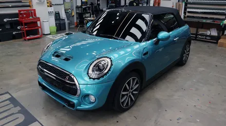 미니쿠퍼S 컨버터블 3M 밀리터리 그린 무광 전체 랩핑 + 바이퍼 벨트 라인 +크롬 죽이기 + 블랙 PPF 필러 루프 시공 / 용인시 기흥구 농서동
