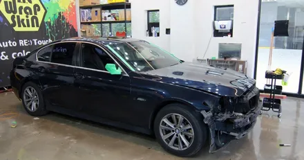 BMW5시리즈 리스토어 1탄 : 자동차랩핑지 사용기간에 따른 전체 랩핑 제거 비용은 달라요. / 용인시 기흥구 농서동