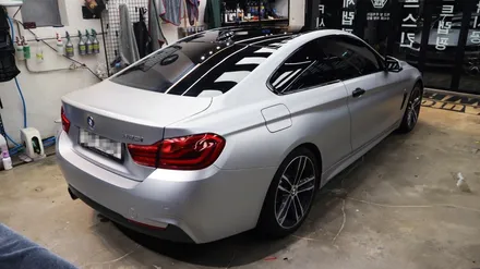BMW 420i 사틴 메탈릭 실버 전체 랩핑 / 완성된 모습만 담긴... 슬픈 블로그... 어휴...스튜어디스 언니 미안해...[fast. sd카드 뻑남] / 용인시 기흥구 농서동